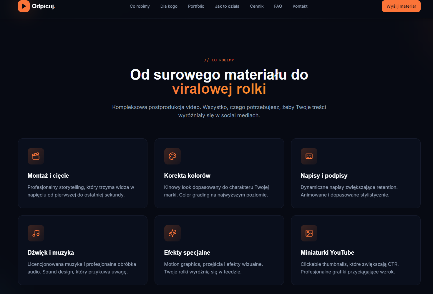 Odpicuj mi Rolkę - realizacja strony internetowej