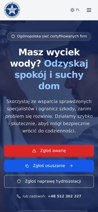 Strona uniafirmosuszajacych.pl na telefonie